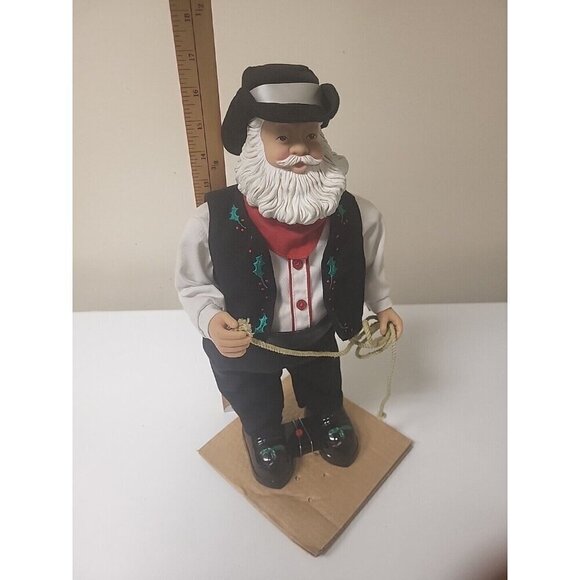 Vintage Holiday Time Dancing Animated Cowboy Santa Wish You Merry Christ… - Picture 11 of 16
